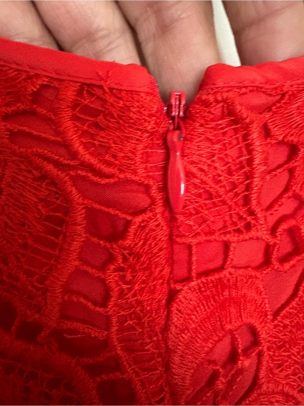 Ann Taylor Red Floral Lace Midi Dress - Picture 7 of 12